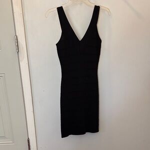 Body Central Black V-Neck Mini Dress